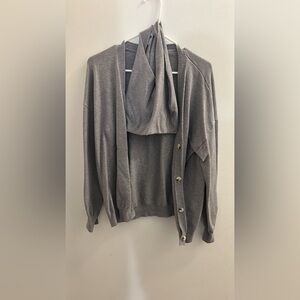 Gray Button-Up Cardigan
